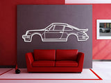 911 Turbo Model 930 Detailed Metal Silhouette
