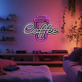 Coffee Lovers Metal Neon Wall Art