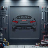 2016 Jaguar F-Type Convertible Back View Metal Neon Car Wall Art