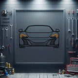 2016 McLaren 650s Front View Metal Neon Car Wall Art