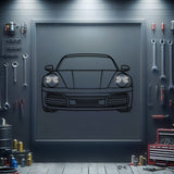 2019 911 Carrera Front View Metal Neon Car Wall Art