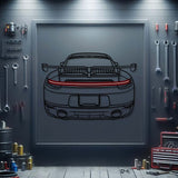 2022 Carrera 4S Back View Metal Neon Car Wall Art