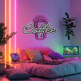 Coffee Lovers Metal Neon Wall Art