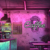 Coffee Lovers Metal Neon Wall Art