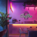 Coffee Lovers Metal Neon Wall Art