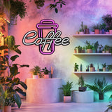 Coffee Lovers Metal Neon Wall Art