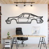 911 Turbo Model 930 Detailed Metal Silhouette