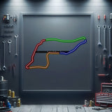 Autodromo Enzo E Dino Ferrari Metal Neon Race Track