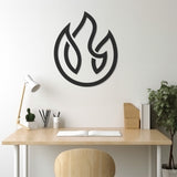 Burning Fire Design Metal Wall Art