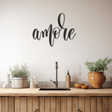 Metal Wall Decor With Amore Inscription