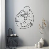 Metal Wall Decor With Lined Art Of Mum And Dad Holding Their Babies In Their Arms