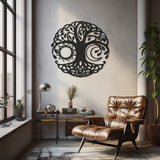 Sun And Moon Tree Metal Wall Decor
