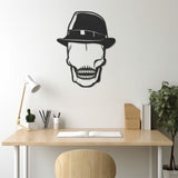 Skull With Hat Metal Wall Art