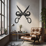 Mustache And Scissors Metal Wall Art
