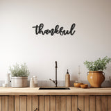 Thankful Lettering Metal Wall Decor