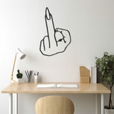 Fuck, Middle Finger Line Art Metal Wall Art