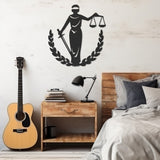 Lady Justice Figure Metal Wall Art