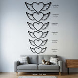 Winged Heart Metal Wall Art for Romantic Decor, Bedroom - Love Symbol