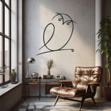 Owl Line Art Metal Wall Decor