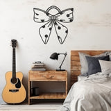 Spotted Ribbon Detailed Ornament Metal Wall Art
