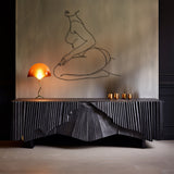 Sitting Naked Woman Line Art Metal Wall Art