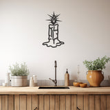 Burning Candle Metal Wall Art