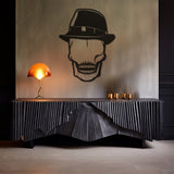 Skull With Hat Metal Wall Art
