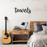 Metal Wall Decor With Towels Lettering