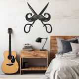 Mustache And Scissors Metal Wall Art