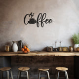 Metal Wall Decor With Coffee Writing