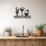 Happy Hour Lettering Metal Wall Decor