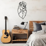 Geometric Lion Figure Line Art Metal Wall Art