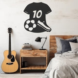 Metal Wall Decor With Messi's Number 10 Jersey, Football Boots And Football