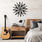 Solar Metal Wall Art Decor With Geometric Pattern