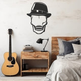 Skull With Hat Metal Wall Art