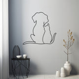 Dog And Cat Line Art Metall Wall Decor