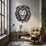 Geometric Lion Head Silhouette Metal Wall Art