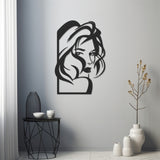 Female Figure With Wavy Hair Metal Wall Art