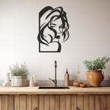 Female Figure With Wavy Hair Metal Wall Art