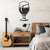 Frothy Beer Glass Metal Wall Art