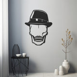 Skull With Hat Metal Wall Art