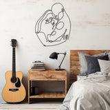 Metal Wall Decor With Lined Art Of Mum And Dad Holding Their Babies In Their Arms