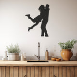 Spouses Hugging Metal Wall Art