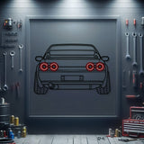 GT-R R32 Back View Metal Neon Car Wall Art