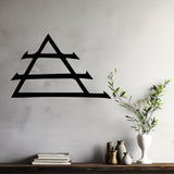 Modern Abstract Geometric Metal Wall Art, Minimalist Triangular Design for Contemporary Home Decor